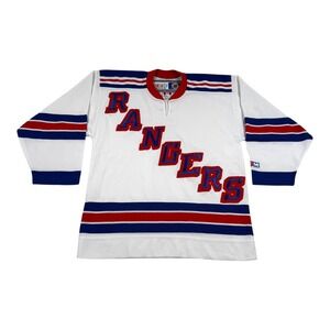 Vintage New York Rangers Jersey Youth Medium White NHL Hockey CCM Throwback